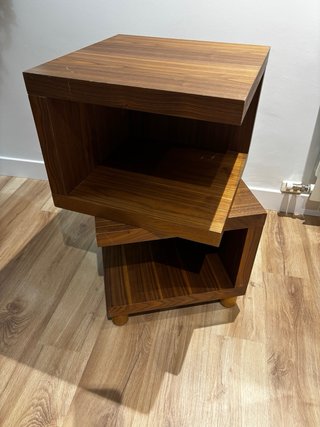 2 Módulos/Mesillas Madera Marrón