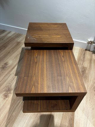 2 Módulos/Mesillas Madera Marrón