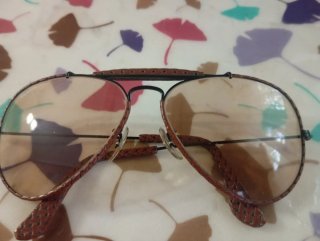 Gafas Ray-Ban Aviator Cuero Marrón