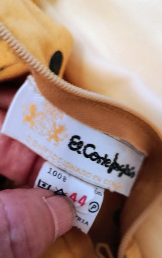 Vestido amarillo mostaza topos negros T.44