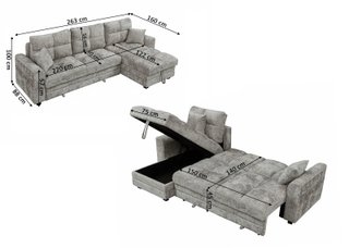 Nuevo Sofá Cama Chaise longue Gris