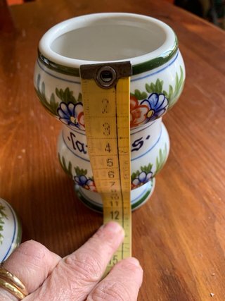 Barattolo per spezie vintage in ceramica dipinta