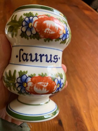 Barattolo per spezie vintage in ceramica dipinta
