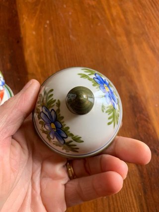 Barattolo per spezie vintage in ceramica dipinta