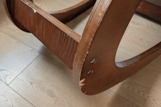 Silla ergonómica madera y tela beige