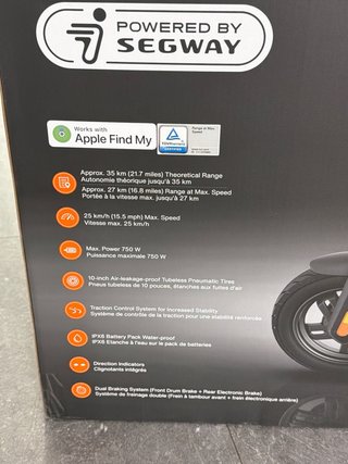 Patinete Eléctrico Ninebot E2 PRO. Cargador inclui