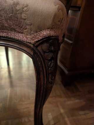 Conjunto 6 sillas y 2 sillones madera