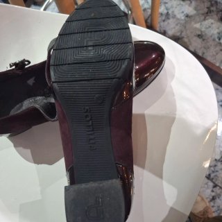 Zapatos granates dw charol piel ante tacon cuadrad