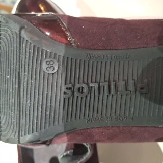 Zapatos granates dw charol piel ante tacon cuadrad