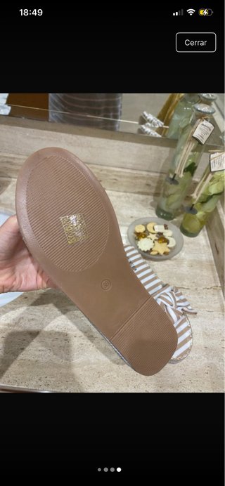 Sandalias rayas beige lazo T. 37, 38, 40, 41