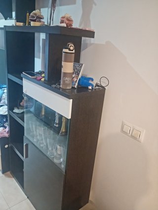 Muebles de salón madera y cristal
