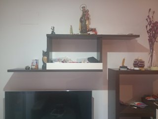 Muebles de salón madera y cristal