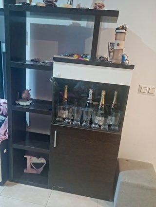 Muebles de salón madera y cristal