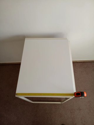 Mesa auxiliar plegable blanca