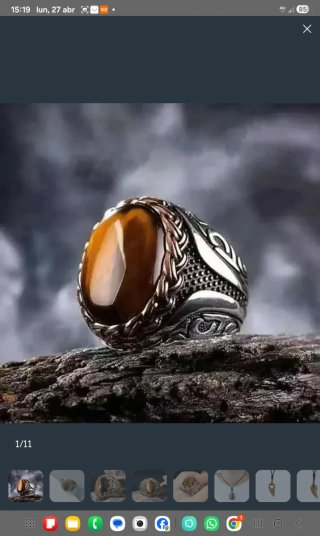 Anillo de Titanio con Piedra Ojo Tigre protector