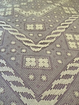 Copriletto in pizzo filet avorio 200x220