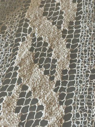Copriletto in pizzo filet avorio 200x220