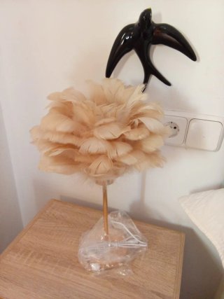 2 Lámparas Plumas Champagne Metal