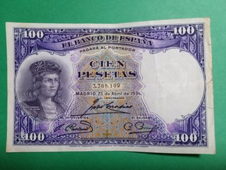 2 B. de 100 pesetas antiguas Banco España.