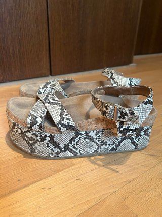 Sandalias Plataforma Piel Serpiente Talla 41