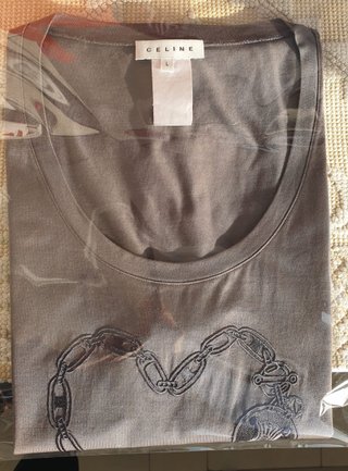 Céline Paris Top SM Canotta Donna Cotone Scollo L