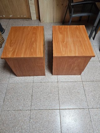 Mesitas de Noche Madera y Azul (2uds)