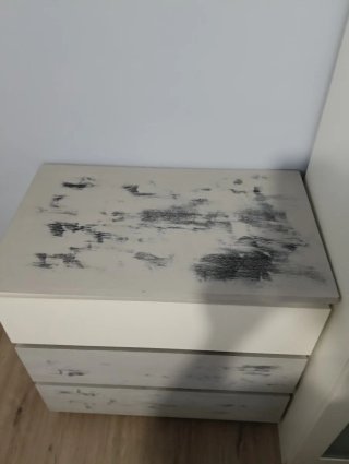Cajonera Ikea Madera Gris y Blanca pintada