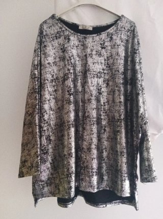 Conjunto plateado y negro talla única