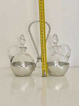 Set Olio Aceto Formaggio Vetro Metallo