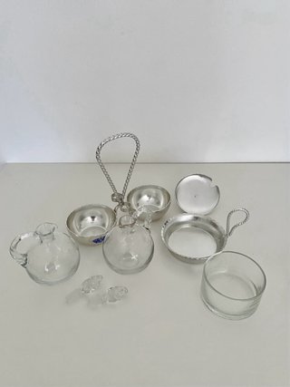Set Olio Aceto Formaggio Vetro Metallo