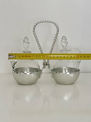 Set Olio Aceto Formaggio Vetro Metallo