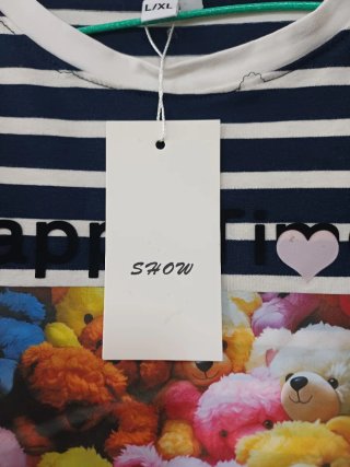 T-shirt Listras Estampado Ursos Feliz