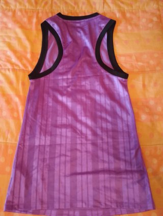 Vestito Adidas donna viola a righe canotta vintage