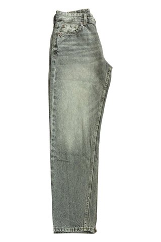 Jeans Bershka Straight Fit Lavaggio Acido Grigio