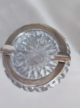 Cenicero cristal y frasco vintage