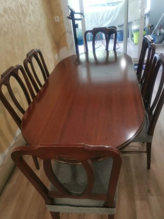 Mesa comedor madera con 6 sillas