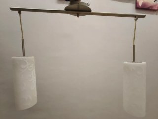 Lampadario moderno 2 luci metallo a sospensione