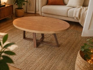 Mesa de centro artesanal de madera