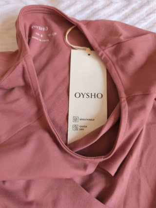 Top Oysho rosa cruzado talla S