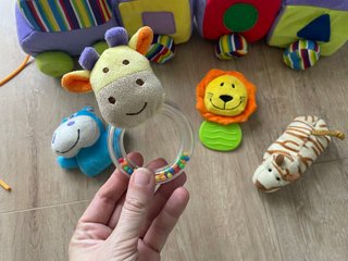 Tren de bloques con animales para bebé