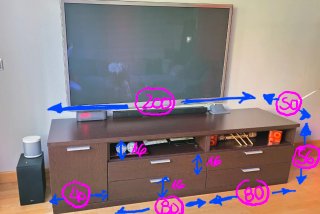 Mueble TV moderno + estanteria + 2 módulos wengue