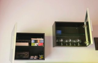 Mueble TV moderno + estanteria + 2 módulos wengue