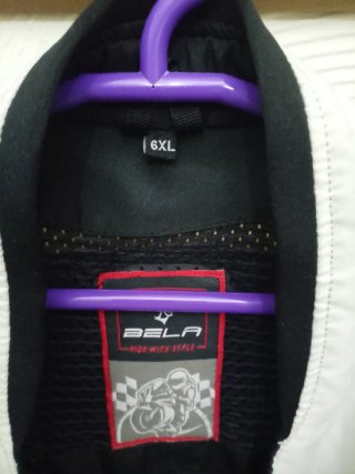 Chaqueta de moto Bela blanca y negra