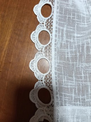 Coppia di Tende bianca con pizzo floreale