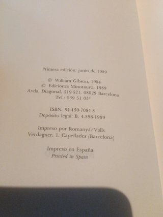 Neuromante - William Gibson (1a edición)