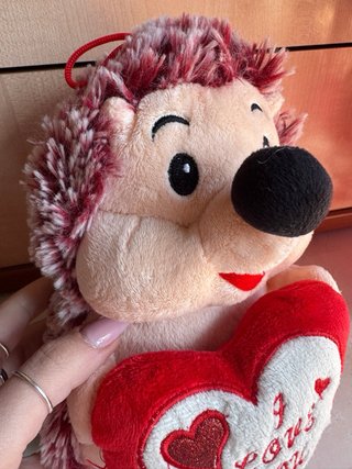 Peluche riccio con cuore “I love you”