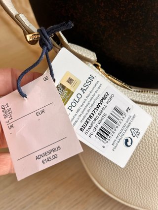 Bolso Beverly Hills Polo Club Blanco Dorado