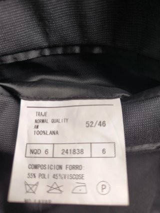 Traje de lana 100% gris T.46/52
