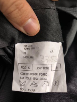 Traje de lana 100% gris T.46/52