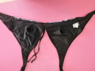 Bikini negro estampado azul Talla XL